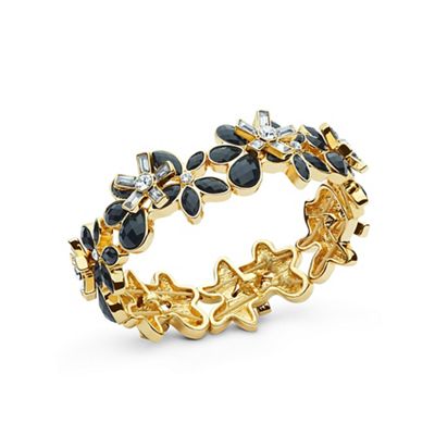 Black and gold flower strecth bracelet